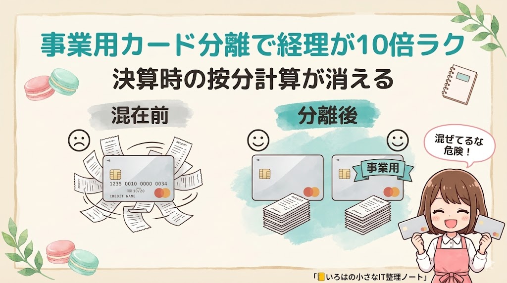 事業用カード分離前と分離後の比較イメージ