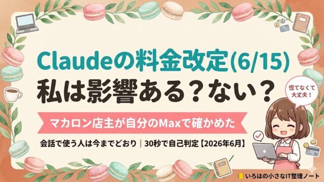 Claude料金改定6月15日の影響を非エンジニア向けに整理したアイキャッチ｜会話で使う人は今までどおり、30秒で自己判定