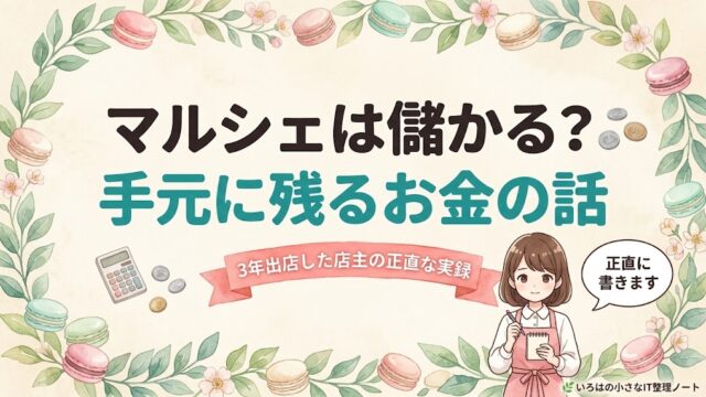 マルシェは儲かる？手元に残るお金の話。3年出店した店主の正直な実録記事のアイキャッチ
