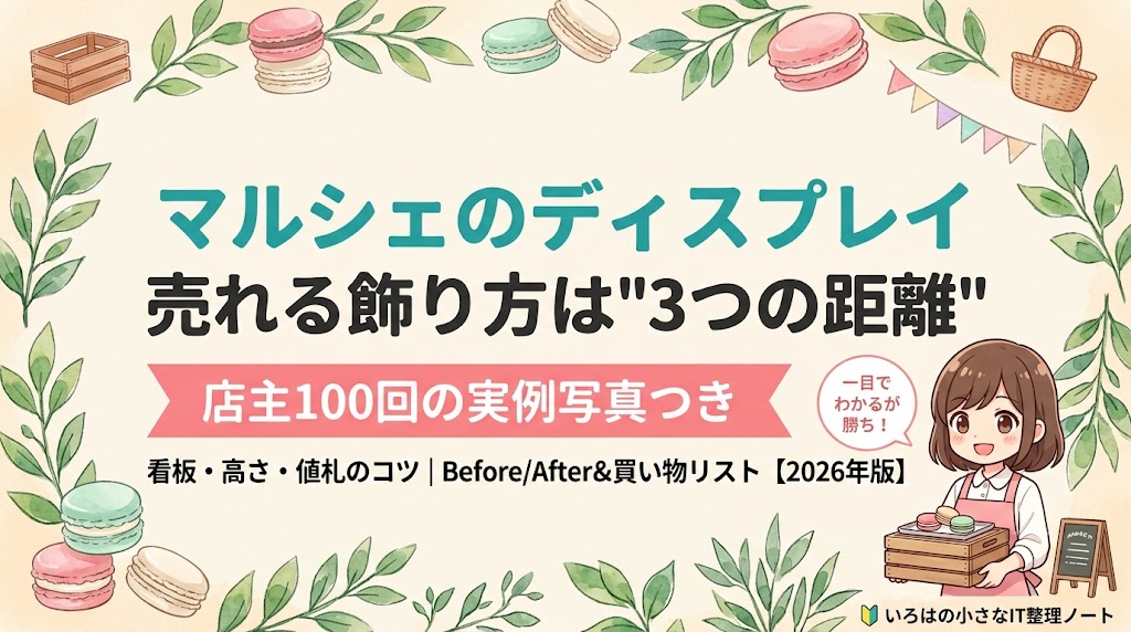 マルシェのディスプレイ決定版のアイキャッチ画像｜売れる飾り方は3つの距離で決まる・店主100回の実例写真つき