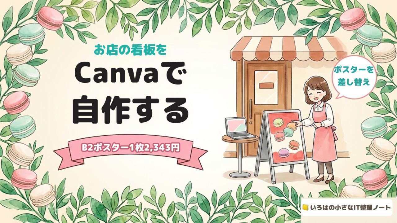 Canvaでお店の看板を自作する。B2ポスター1枚2,343円