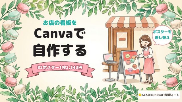 Canvaでお店の看板を自作する。B2ポスター1枚2,343円