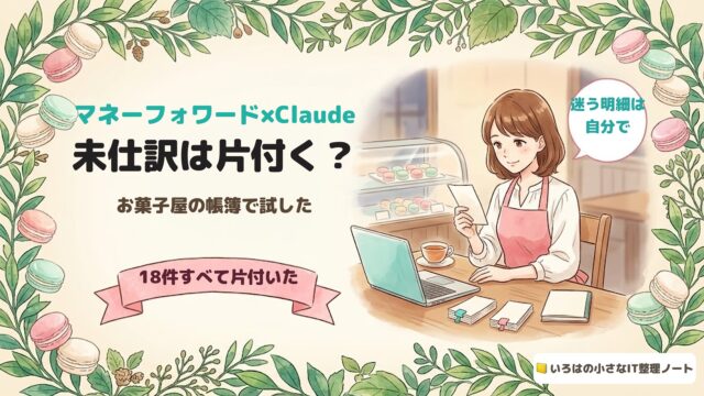 マネーフォワード×Claude 未仕訳は片付く？ お菓子屋の帳簿で試した。18件すべて片付いた